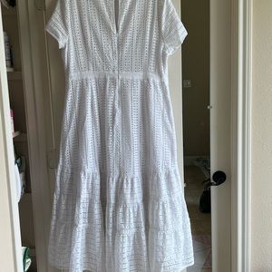 Plus Size 20; white eyelet maxi dress